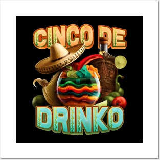 Cinco De Drinko Cinco De Mayo Bachelorette Mexican Party Posters and Art